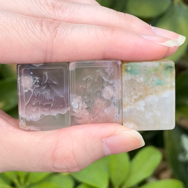 Flower Agate Mahjong Tiles 玛瑙麻将牌 發發發