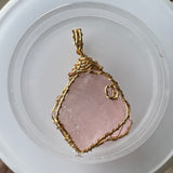 Rose Quartz Gold Pendant