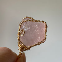 Rose Quartz Gold Pendant