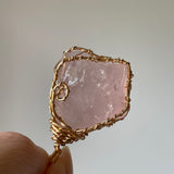 Rose Quartz Gold Pendant