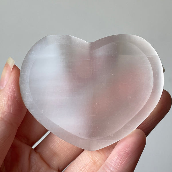 Small Selenite heart bowl