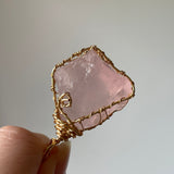 Rose Quartz Gold Pendant