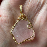 Rose Quartz Gold Pendant