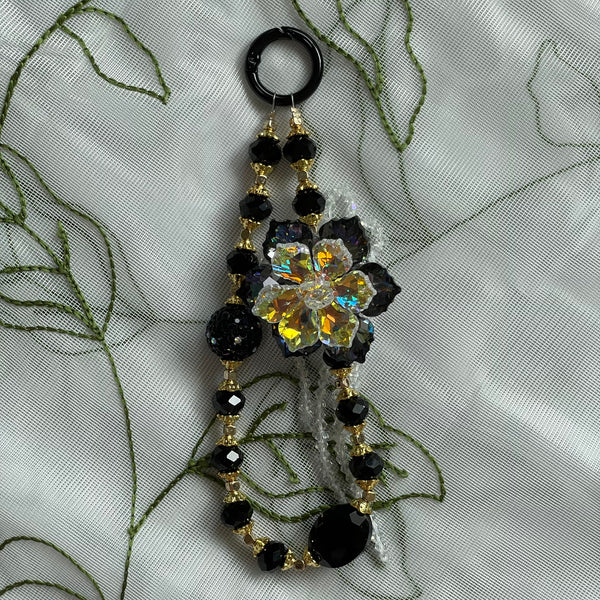 Black Rose bag charm