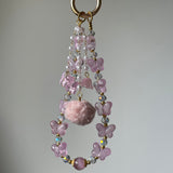 Pink Cateye Fluffy Butterfly Bag Charm