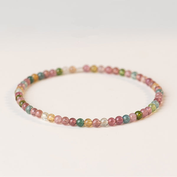 Rainbow Tourmaline Bracelet with 14K Gold Filled Clasp